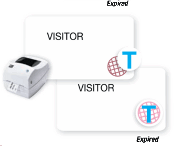 Brady T6134 1-day expiring spot front with printed blue "T"