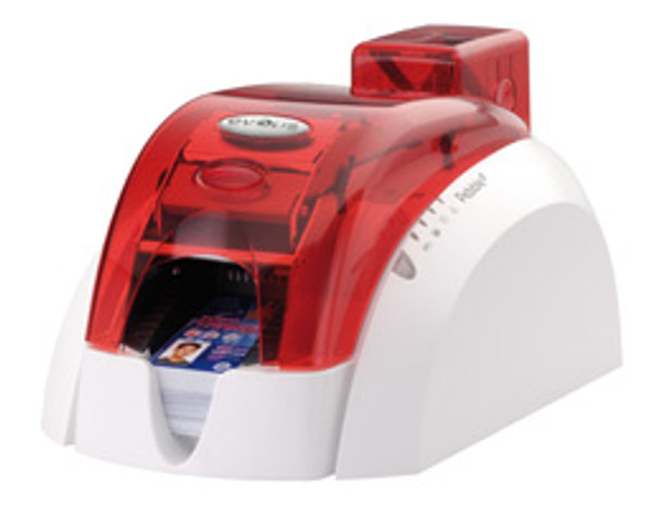 Pebble 4 Evolis Fire Red Single-Sided ID Card Printer w/ Smart