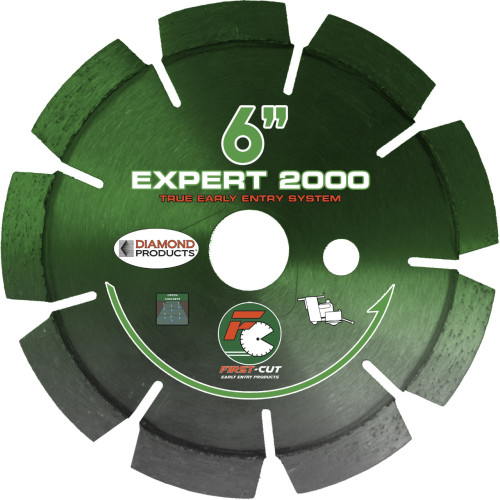 First Cut Green Early Entry Blade Hard Aggregate- 6 inch, For Diamond Product Saws w/Skid Plate