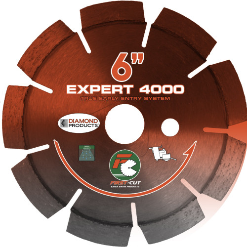 First Cut Orange Early Entry Blade Medium Aggregate- 6 inch, For Diamond Product Saws w/Skid Plate