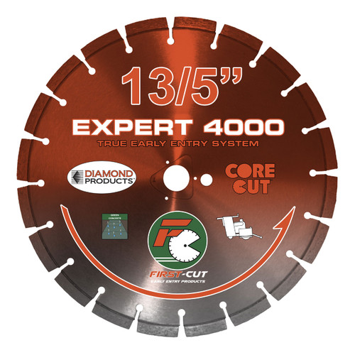 First Cut Orange Early Entry Blade Medium Aggregate- 13 1/2 inch, For Diamond Product Saws w/Skid Plate