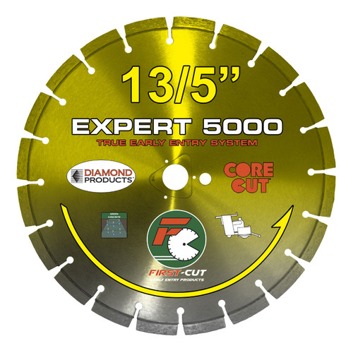 First Cut Yellow Early Entry Blade Medium Soft Aggregate- 13 1/2 inch, For Diamond Product Saws w/Skid Plate