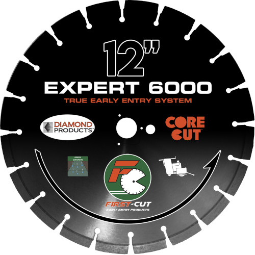 First Cut Black Early Entry Blade Soft Aggregate- 12 inch, For Diamond Product Saws w/Skid Plate