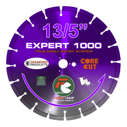 First Cut Expert Purple Early Entry Blade for Very Hard Aggregate- 13 1/2 inch, Soff Cut Compatible