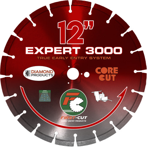 First Cut Expert Red Early Entry Blade for Medium Hard Aggregate- 12 inch, Soff Cut Compatible