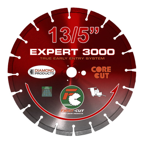 First Cut Expert Red Early Entry Blade for Medium Hard Aggregate- 13 1/2 inch, Soff Cut Compatible