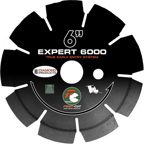 First Cut Expert Black Early Entry Blade for Soft Aggregate- 6 inch, Soff Cut Compatible