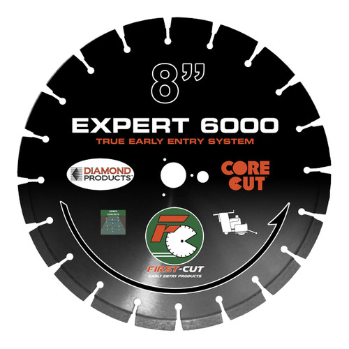 First Cut Expert Black Early Entry Blade for Soft Aggregate- 8 inch, Soff Cut Compatible