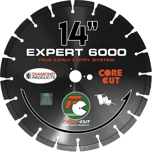 First Cut Expert Black Early Entry Blade for Soft Aggregate- 14 inch, Soff Cut Compatible