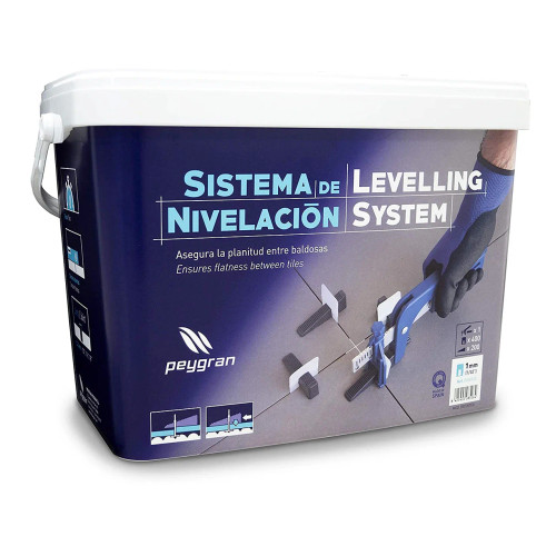 Peygran Super Kit Tile Levelling Clips for 1/8 inch size- 400 clips, 200 wedges, pliers