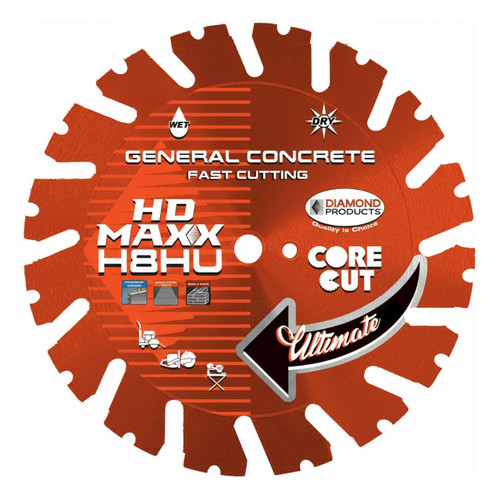 Diamond Products Ultra High Speed Blade Heavy Duty Orange H8HU, 16 inch