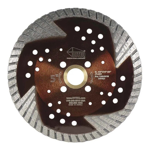 Diteq SF-2 Premium Stone Fire Turbo Diamond Blade, 5 inch, Pack of 10