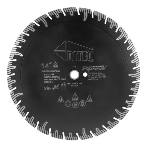 Diteq C-33 Premium Firestar T-Segmented Turbo Blade for General Masonry, 14 inch, Pack of 2