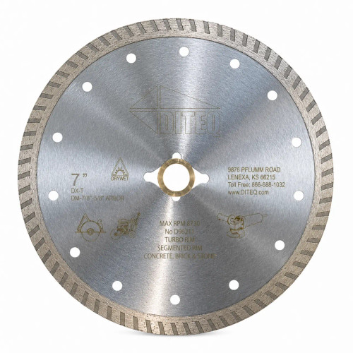 Diteq DX-T Fast General Purpose Turbo Blade for Concrete, 7 inch, Pack of 5