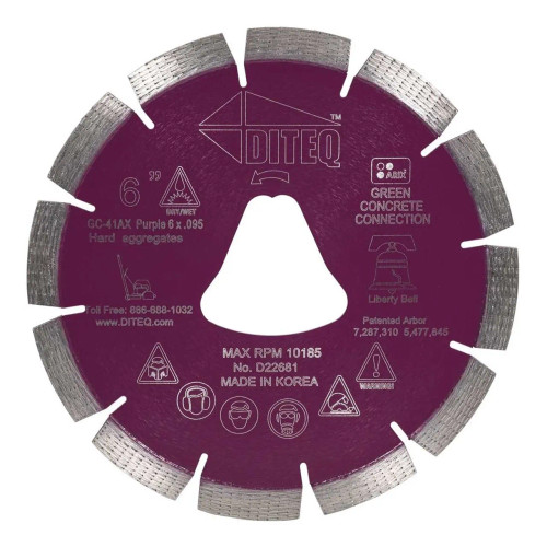 Diteq GC 41AX Arix Fast Early Entry Green Concrete Blade, Purple, Soff Cut, 6 inch