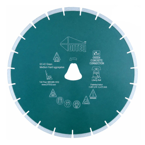 Diteq GC-42AX Arix Early Entry Fast Pro Green Liberty Bell Blade For Hard Aggregate, Soff Cut 8 inch