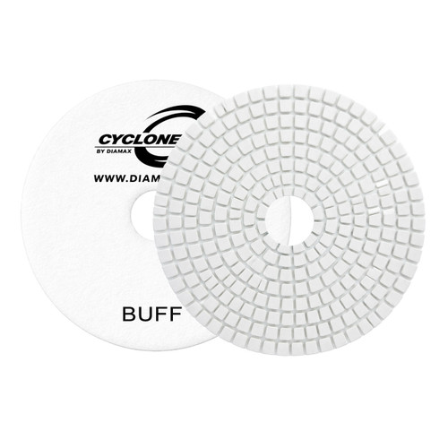 Diamax Cyclone Wet Polishing Pads R Series, 4 inch White Buff