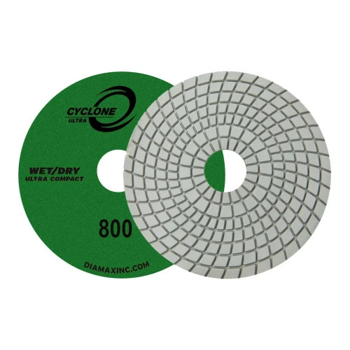 Diamax Cyclone Ultra Wet Dry Polishing Pads, 800 Grit 4 inch, Granite Stone Marble