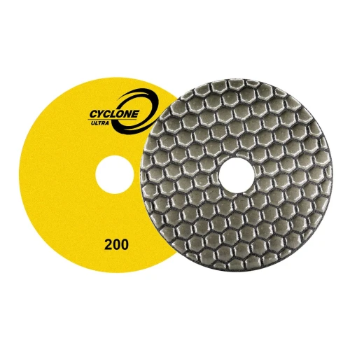 Diamax Cyclone Dry Polishing Pad, Engineered Stone Granite, 200 Grit 4 inch
