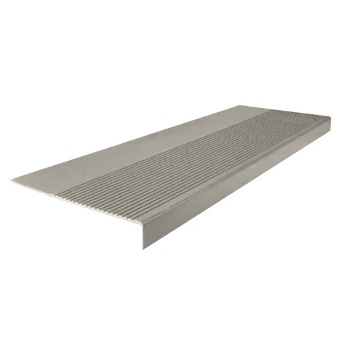 Roppe Ribbed Ashen Square Nose Stair Tread- 60 Inch