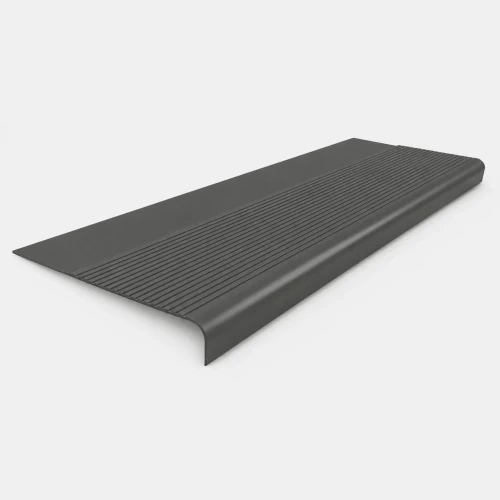 Roppe Ribbed Round Nose Stair Tread Asphalt 48 Inch