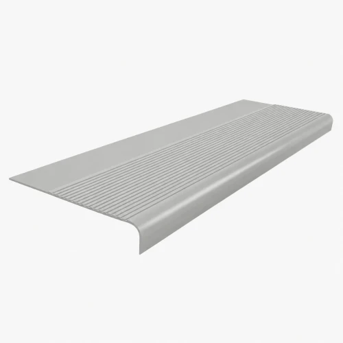 Roppe Ribbed Ashen Round Nose Stair Tread- 60 Inch