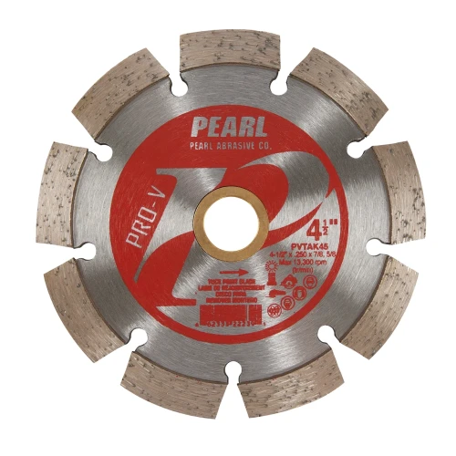 Pearl Abrasive P2 Pro-V Segmented 4 1/2 Inch Tuck Point Blade- Mortar, Grout, Masonry