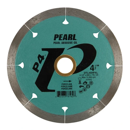 Pearl Abrasive P4 Continuous Rim Diamond Blade- Porcelain, 4 1/2 Inch