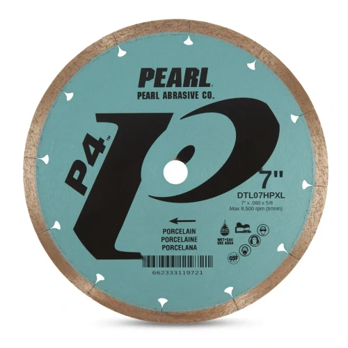 Pearl Abrasive P4 Continuous Rim Diamond Blade- Porcelain, 7 Inch