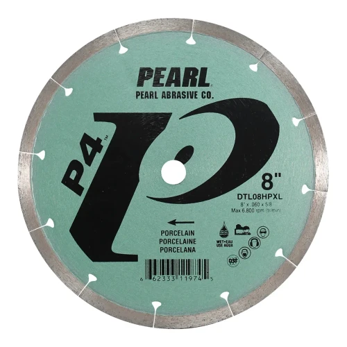 Pearl Abrasive P4 Continuous Rim Diamond Blade- Porcelain, 8 Inch