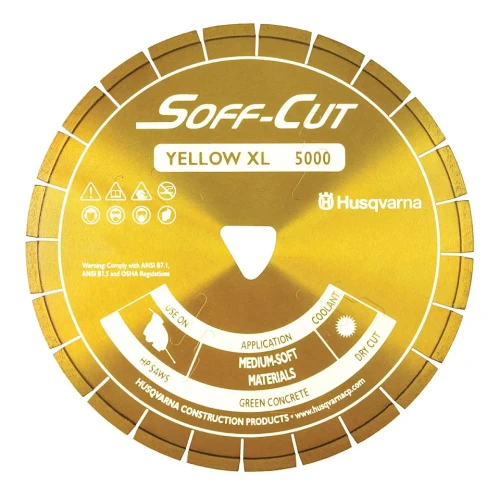 Husqvarna Elite Soff Cut XL 5000, 10 inch x .100, Yellow Early Entry Blade