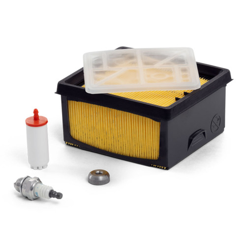 Husqvarna K770 Service Kit-belt in right 45 degree angle with air filter, fuel filter and spark plug