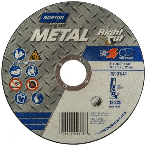 Norton Metal RightCut 5 inch Type 01 Stainless Steel/Metal