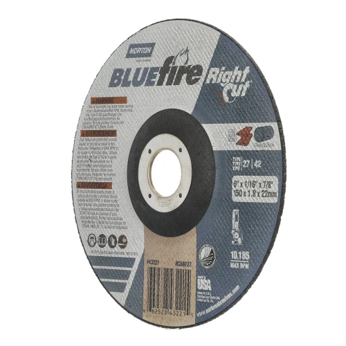 Norton BlueFire RightCut 6 inch Type 27 Stainless Steel/Metal