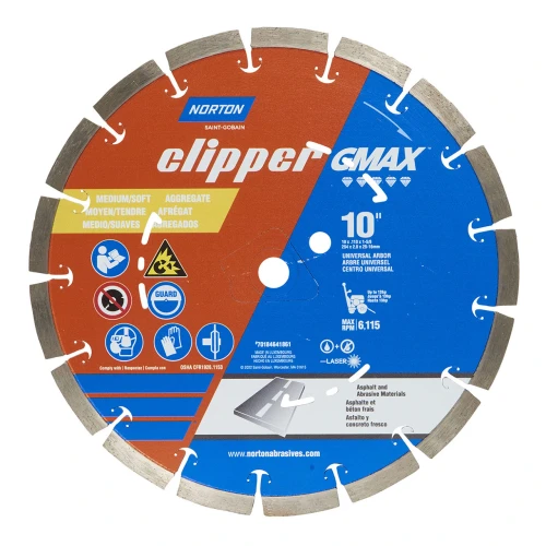Norton Clipper GMAX Early Entry 10 inch Medium/Soft Aggregate (Yellow)