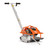 Husqvarna Electric Soff Cut X150e Early Entry Saw, left 45 degree angle, disc pointing down