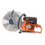 Husqvarna K770 Concrete Power Cutter Saw, hand held, right side view, with diamond blade