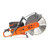 Husqvarna K970 Rescue Saw, hand held, left side view, with diamond blade