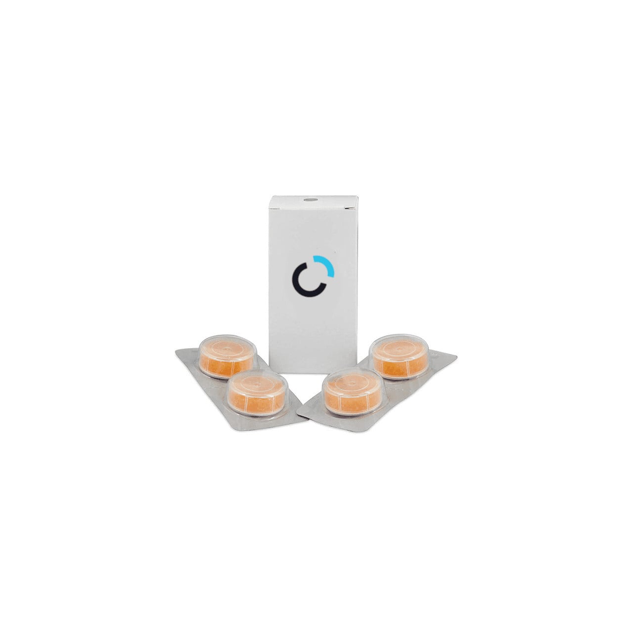 Desiccant drying capsule against white background