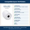 Compatible Epson TM printers for 3 1/8 x 230 ft thermal paper rolls