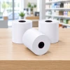 Thermal receipt paper rolls for Epson printers on a retail checkout counter