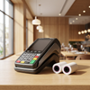 2 1/4" x 50' Thermal Paper Rolls for Ingenico Move 5000 Terminal on a restaurant counter