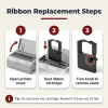 Ribbon replacement steps for an Okidata Microline dot matrix printer in 3 stages