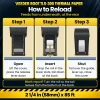 How to reload Veeder Root TLS-300 thermal paper in 3 steps, roll tail down at the back, 2 1/4 in x 85 ft