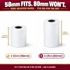 58mm FD150 paper roll that fits next to a wider 80mm register roll that does not