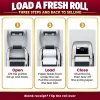 How to load paper in a First Data FD150 in three steps open the lid load the roll and close
