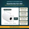 Veeder Root TLS-450 thermal paper roll size chart: 3 1/4 in (83mm) wide x 85 ft, 1.83 in across, 50-roll case
