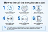 VeriFone Ice Cube USB Cable installation guide 6 step slide in locking mount