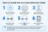 VeriFone Ice Cube Ethernet Cable Assembly installation guide 6 step slide in locking mount MSC445-010-00-A