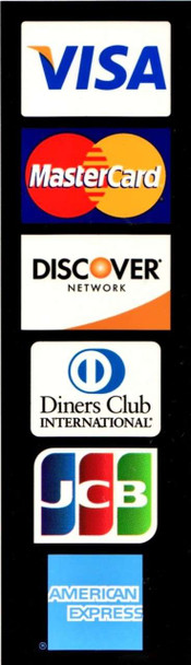 Visa / MasterCard / Discover /AMEX / JCB / Diners Club Decal / Sticker